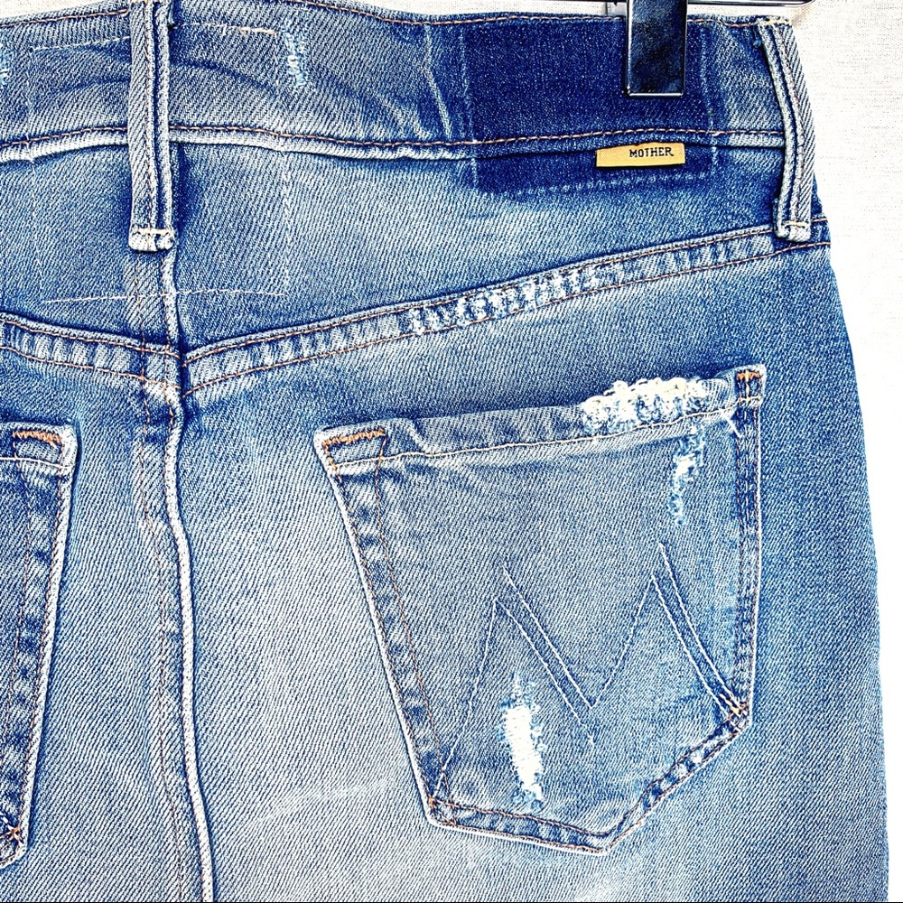 MOTHER High-Waist Frayed Embroidered Skirt - Picture 8 of 8